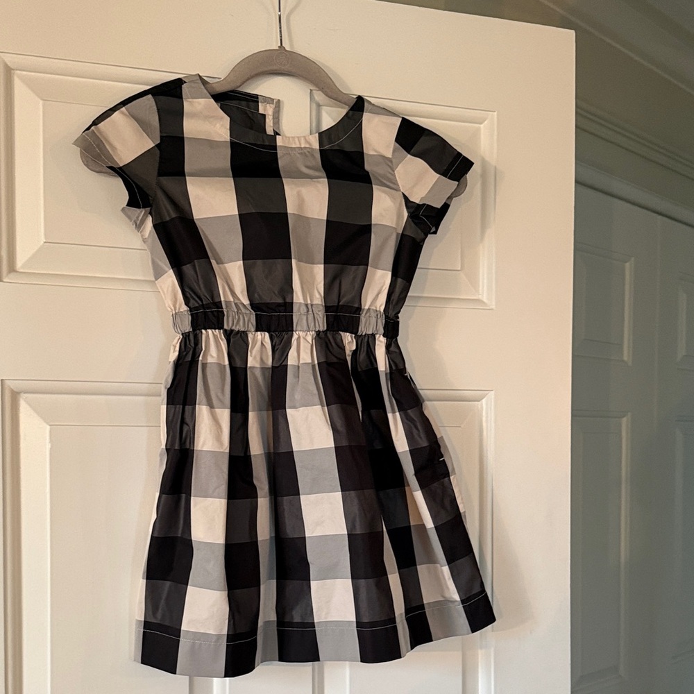 Crewcuts Black and White Tafida Gingham Short Sleeve Dress